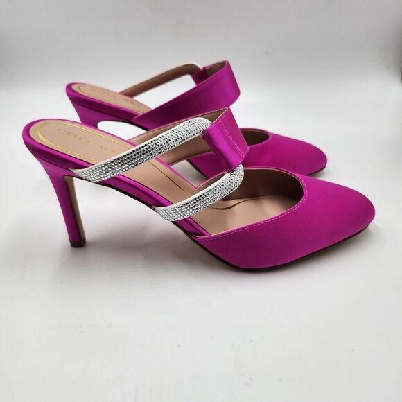 *NWOB Cole Haan Gabbie fuchsia Pink satin jeweled Mule 7.5B - Picture 5 of 11